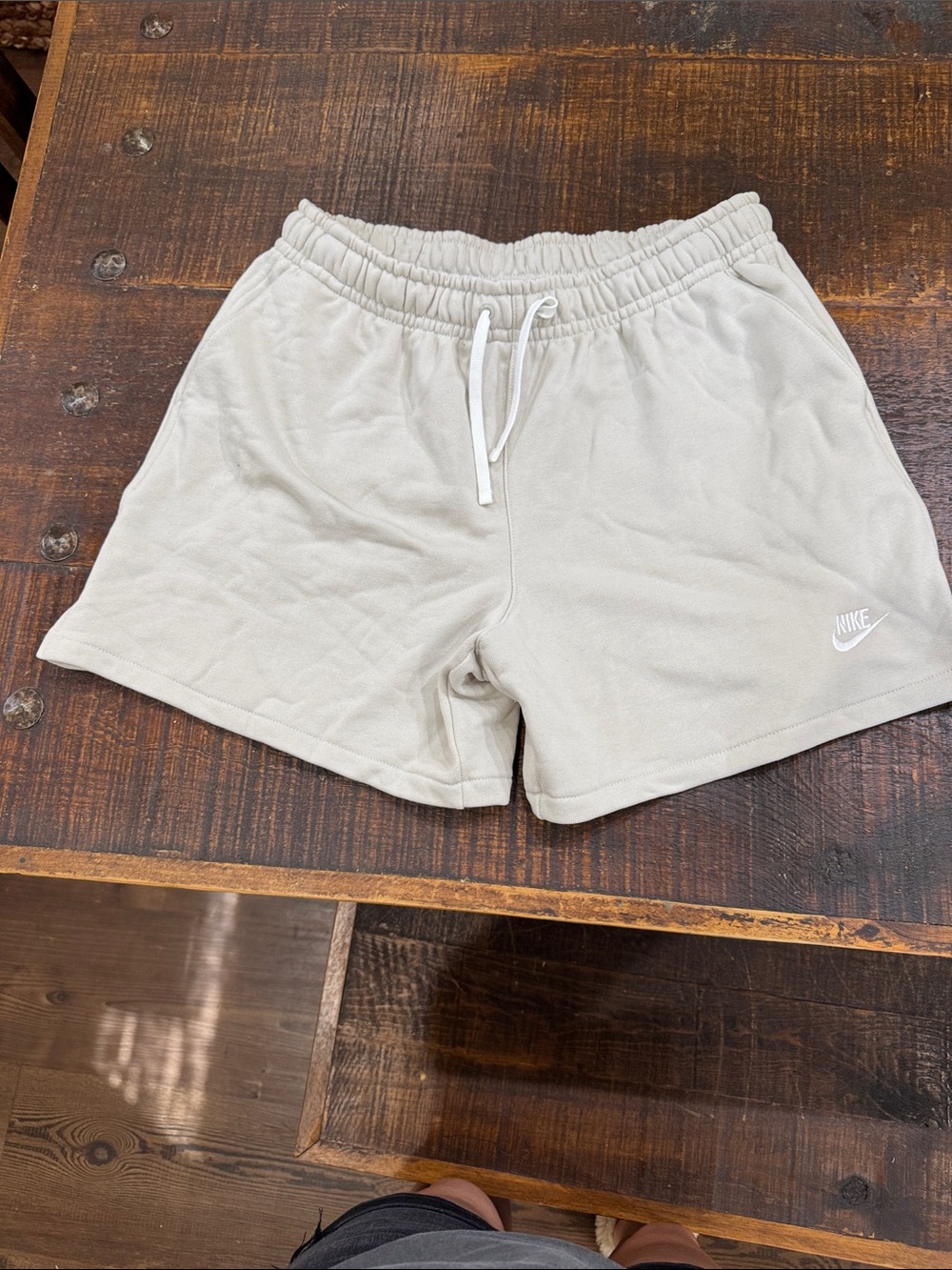 Nike men’s Light Cream Casual Fleece Shorts